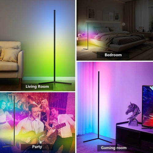 Led Corner Floor Lamp, Smart RGB Floor Lamp with App&Remote, 16